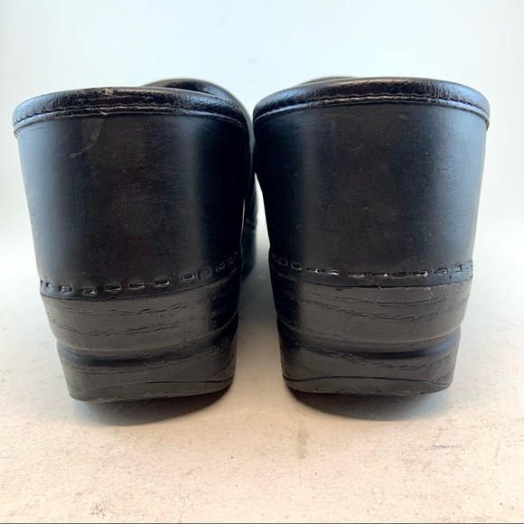Dansko Black Oiled Metal Floral Patricia Professional Stapled Clogs 38 7.5 8 - Picture 7 of 11